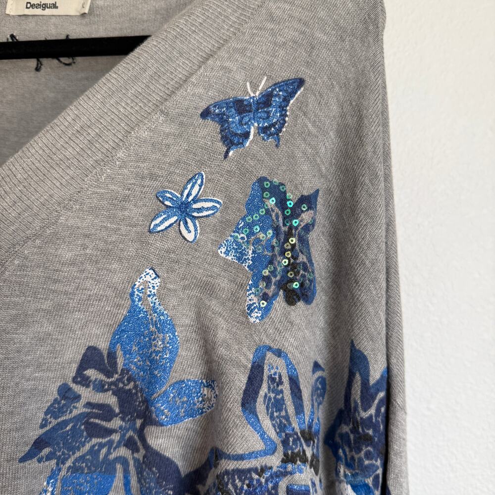 Desigual Louth Floral Butterfly Sequin Pullover K… - image 6